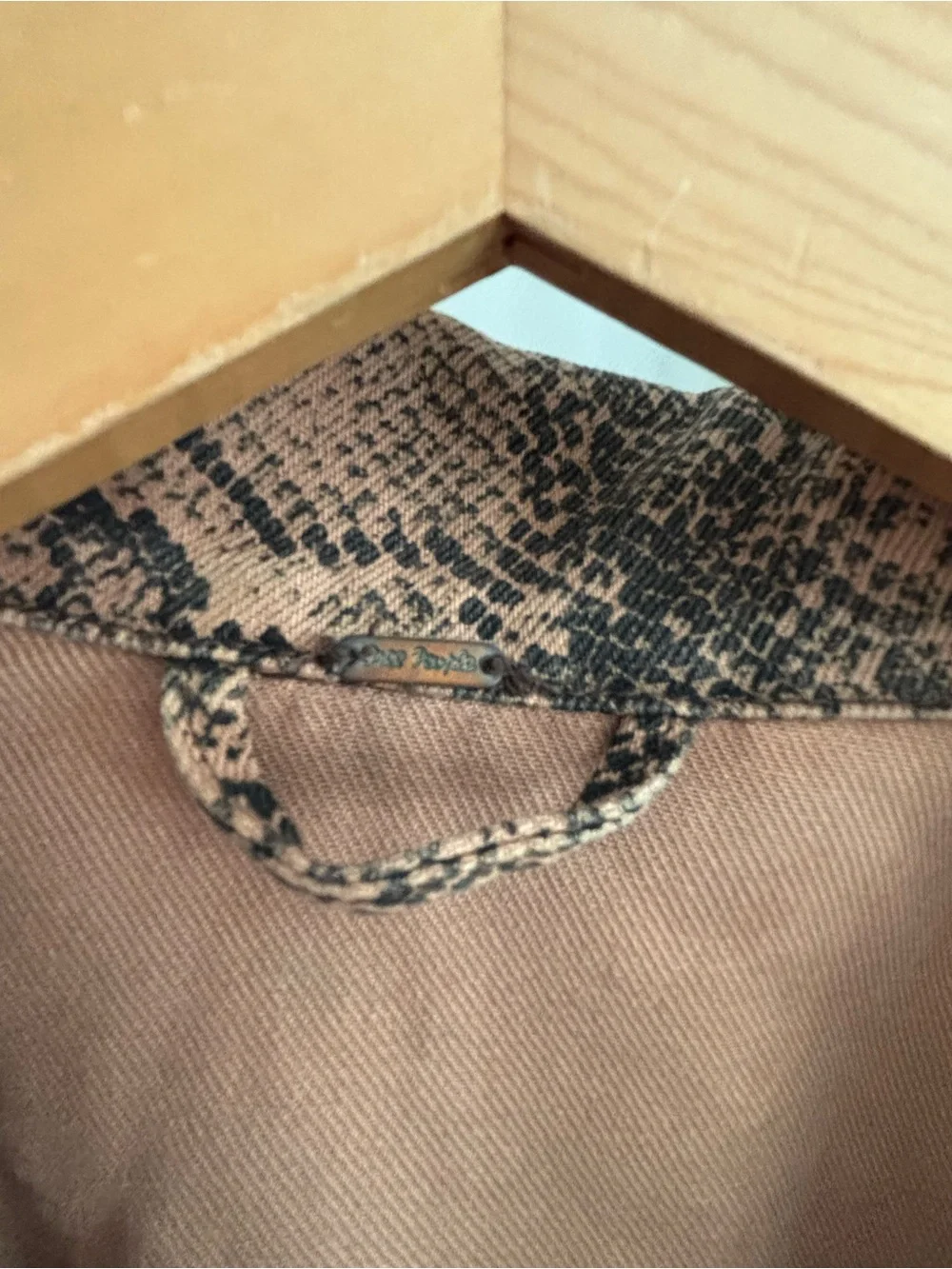 Free People Snake Print Denim Jacket - Small - Picture 2 of 5
